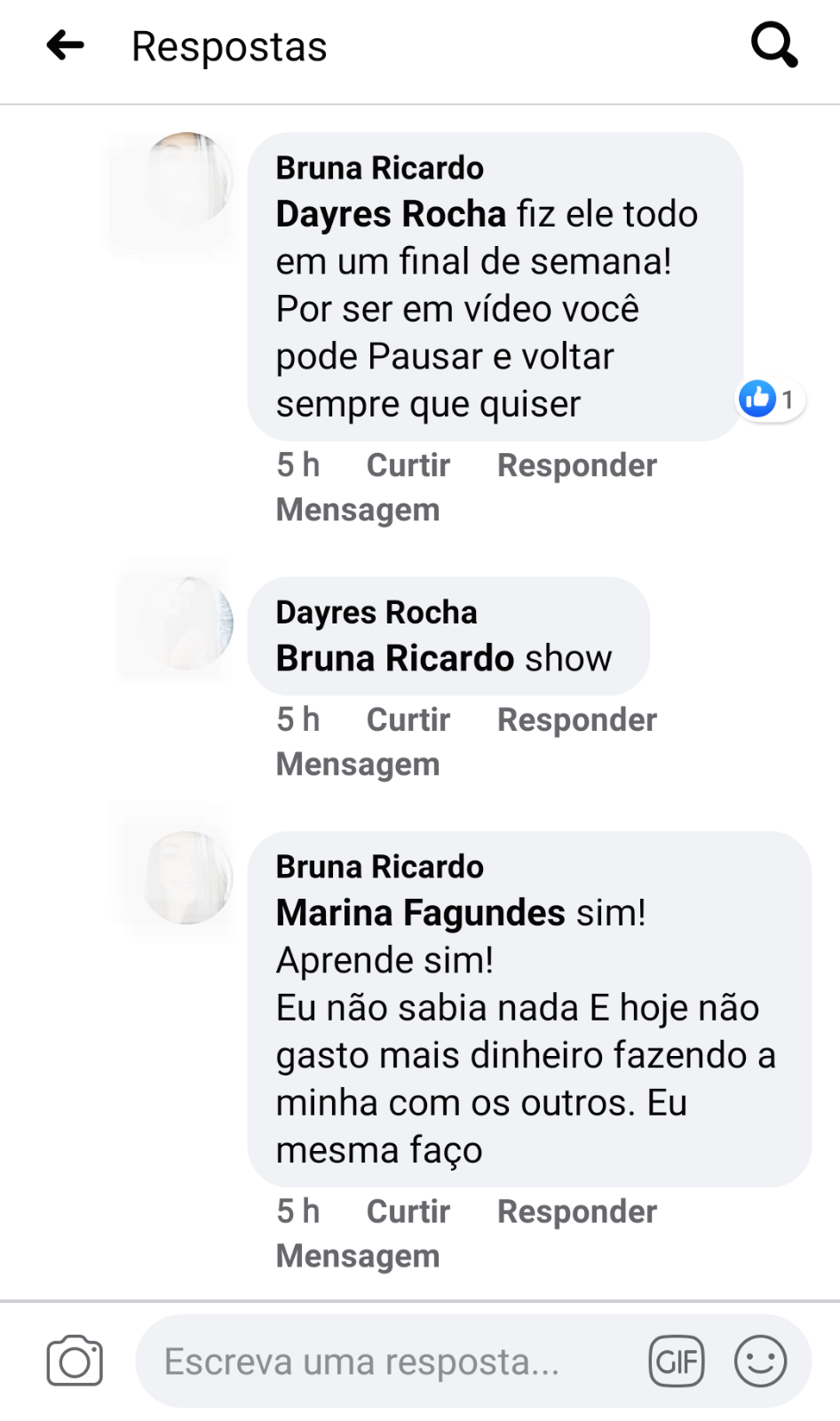 Comentário de aluna: fiz o curso todo em um final de semana